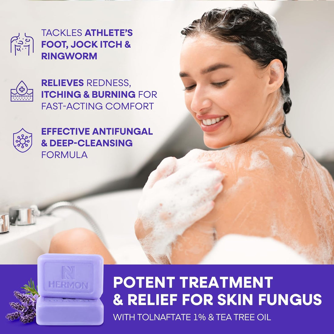 Hermon Antifungal Soap with Tea Tree Oil - Lavender