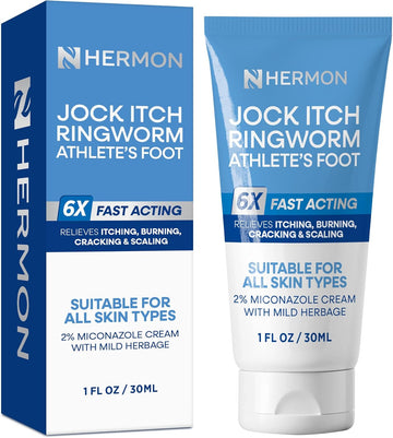 Hermon Jock Itch Antifungal Cream, Ringworm Treatment for Humans