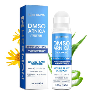 Hermon DMSO Arnica Roll-On: 99.9% Pure Pharmaceutical Grade with Magnesium, Aloe Vera & Vitamin E