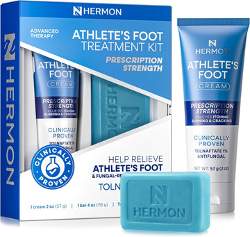 Hermon Athletes Foot Treatment Kit: Clinically Proven Antifungal Cream & Soap with Tea Tree Oil