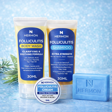 4-Piece Complete Folliculitis Care Sample Trial Kit for Targeted Skin Support