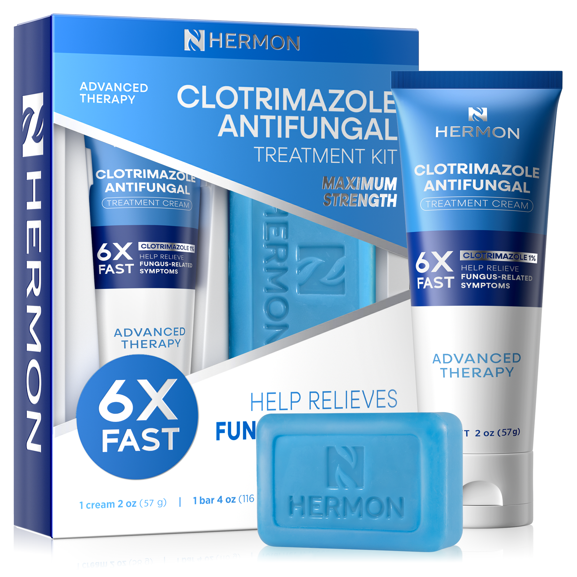 Clotrimazole Antifungal Treatment Cream & Soap Kit