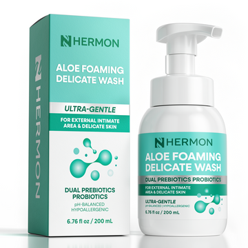 Hermon Men's and Women’s Intimate Wash: pH-Balanced Intimate Cleanse with Dual Probiotics and Aloe Formula - Odor Control and Moisturizing Suitable for Sensitive Skin